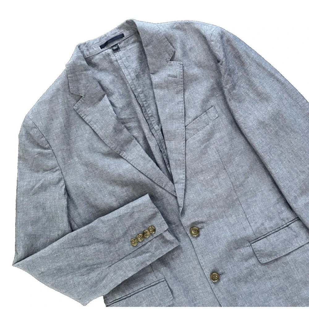 J.Crew Ludlow Baird McNutt Irish Linen Sport Coat 38R Blue Blazer Unstructured